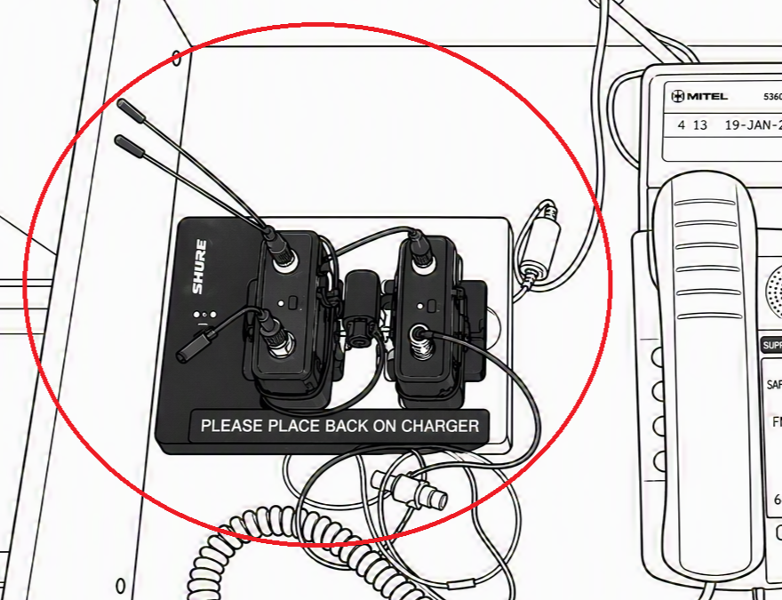 Mic location in drawer