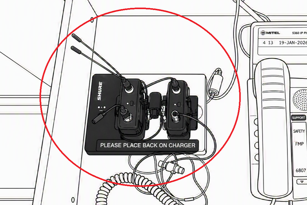 Mic Location in drawer