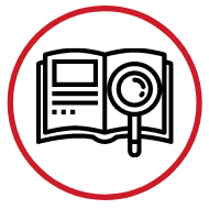 illustration of book and magnifying glass