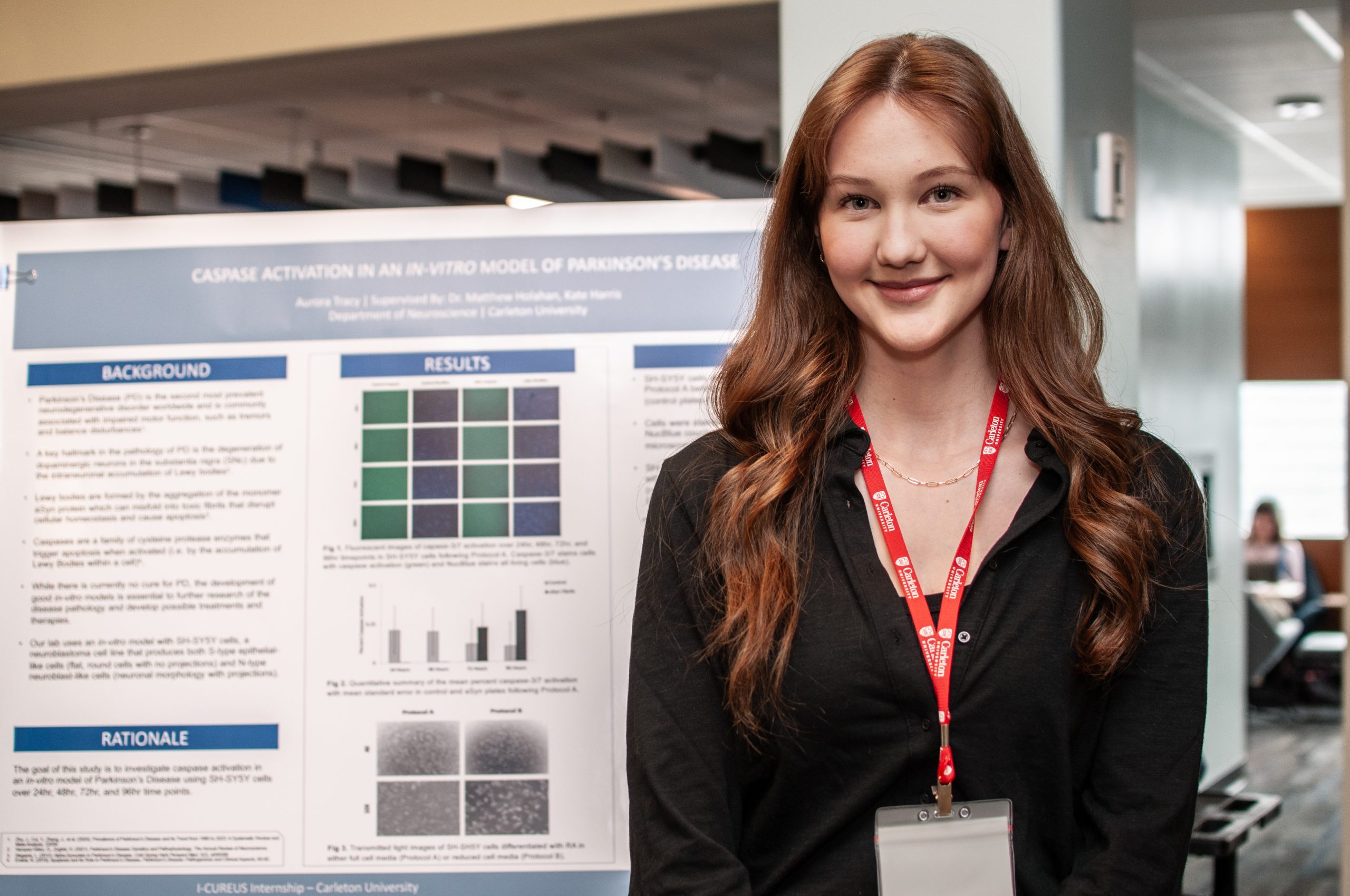 Student Aurora Tracy presenting at the SaPP & I-CUREUS Showcase