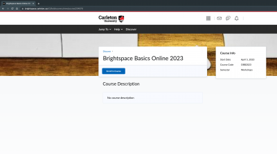 Brightspace course - enroll button