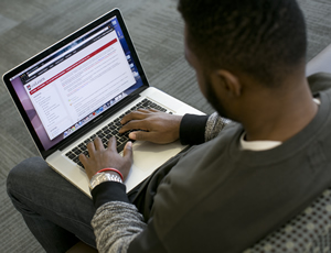 Student on laptop