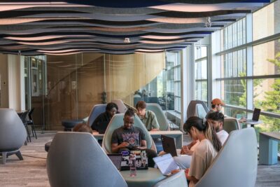 Students sitting in the Future Learning Lab