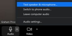 Audio test on Zoom