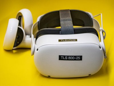 VR goggles on a yellow background