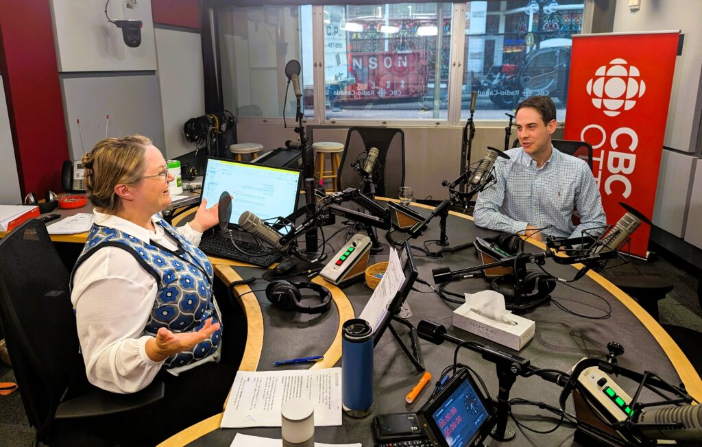 Dr. Viau in the CBC Radio Ottawa studio