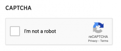 The captcha field is a checkbox, asking if the user human.