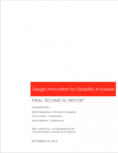 Image and link to the Design Innovation for Disability in Kasese Final Technical Report.