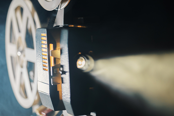 A film projector.