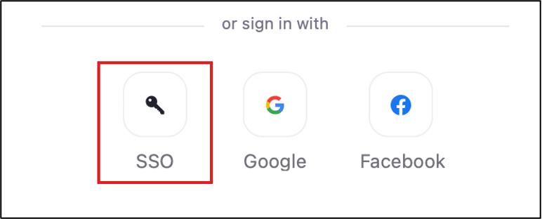 SSO icon on the Zoom login page
