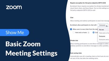 Thumbnail for: Basic Zoom Meeting Settings